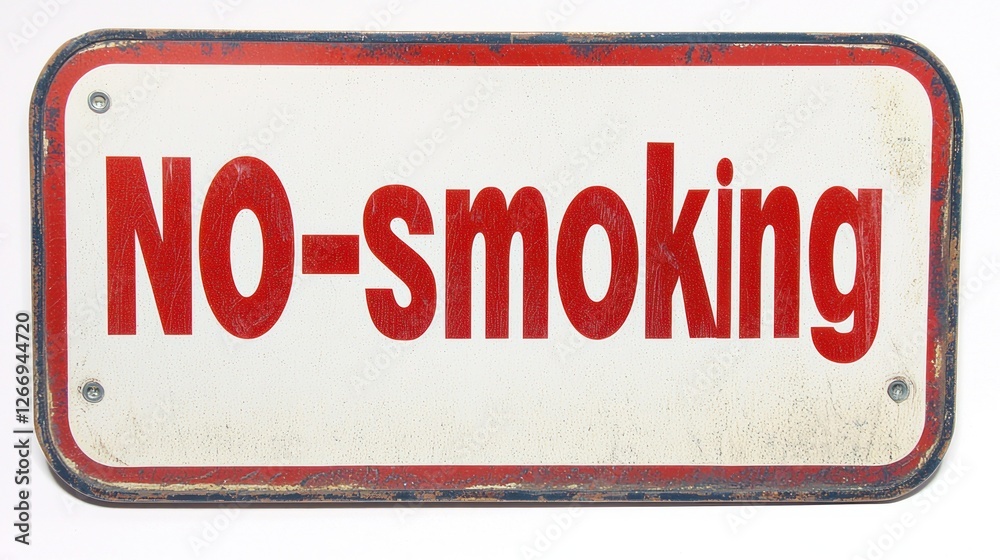 Rusty no-smoking sign on white background Rusty no-smoking sign on white background