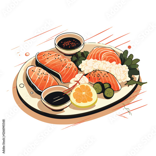 food, asian, restaurant, japanese, meal, delicious, sushi, cuisine, chinese, fresh, japan, rice, japanese food, japanese cuisine, smile, tasty, woman, illustration, man, gourmet, art, background, tabl
