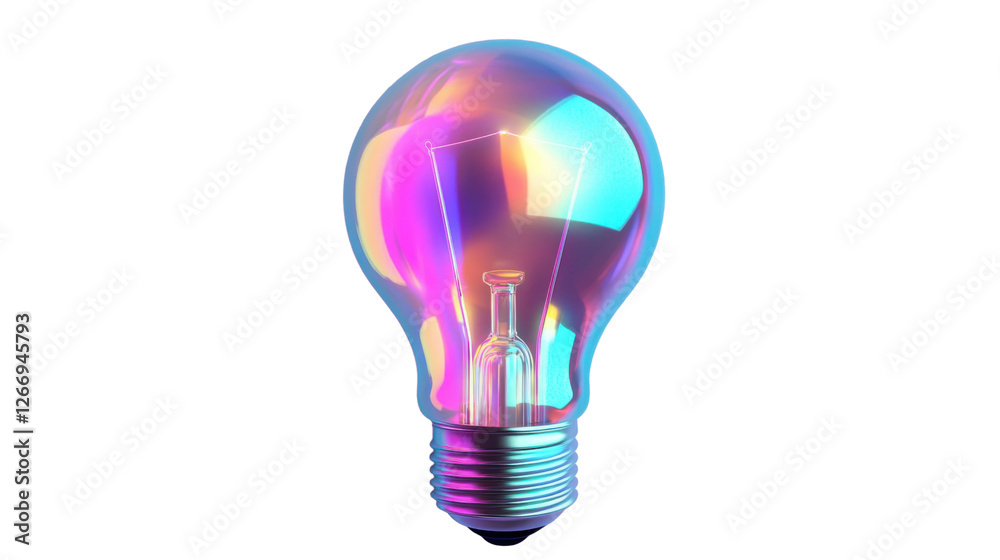 holographic 3d light bulb icon isolated on white background holographic 3d light bulb icon isolated on white background