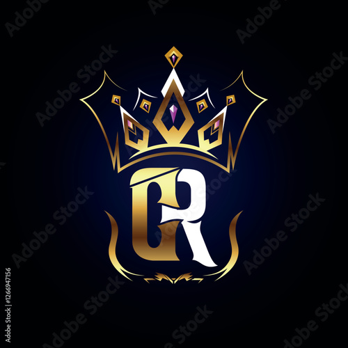 CR Crown King Royal Logo Design