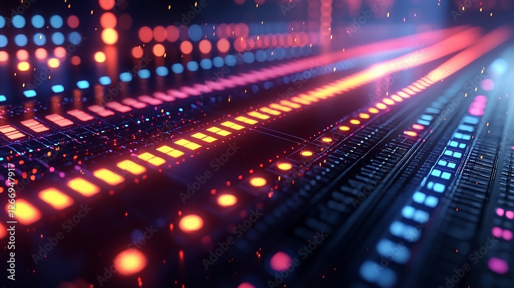 Abstract digital landscape featuring vibrant glowing lines and patterns, symbolizing technology Abstract digital landscape featuring vibrant glowing lines and patterns, symbolizing technology