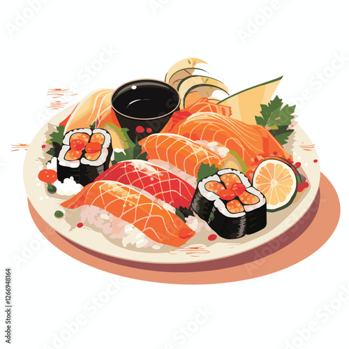 food, asian, restaurant, japanese, meal, delicious, sushi, cuisine, chinese, fresh, japan, rice, japanese food, japanese cuisine, smile, tasty, woman, illustration, man, gourmet, art, background, tabl