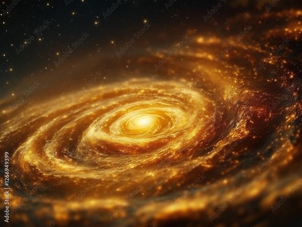 Swirling galaxy of light A cosmic vortex in space, ideal for astronomy and science concepts