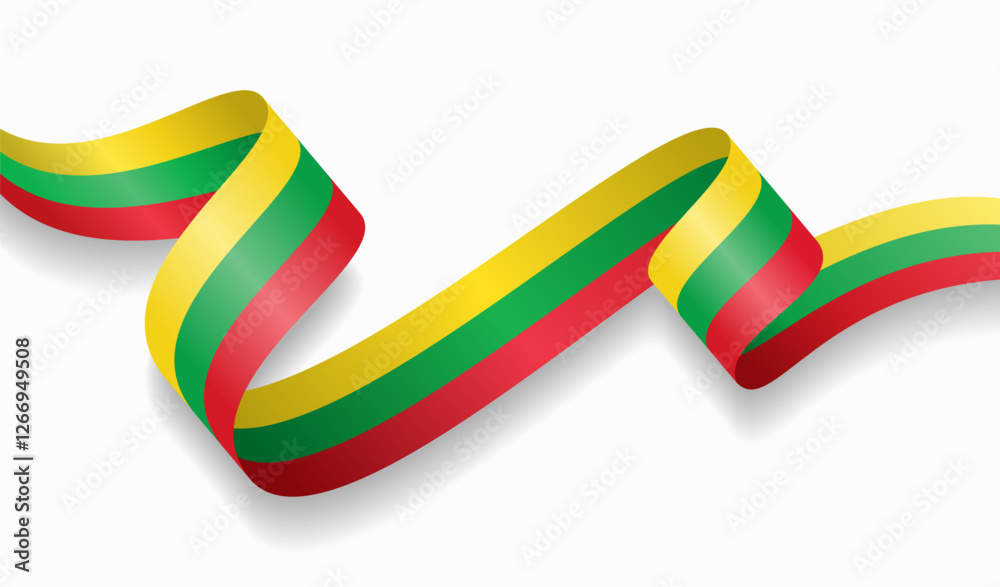Lithuanian flag wavy abstract background. Vector illustration. Lithuanian flag wavy abstract background. Vector illustration.