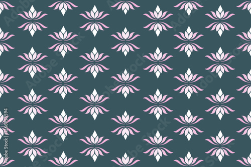 seamless pink lotus floral pattern