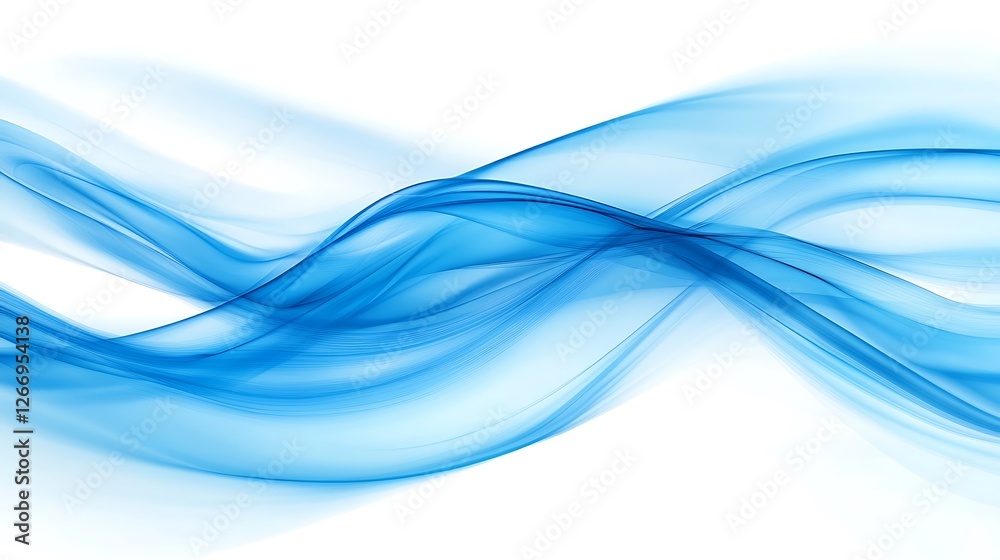 Obraz premium Abstract Blue Waves Flowing Design