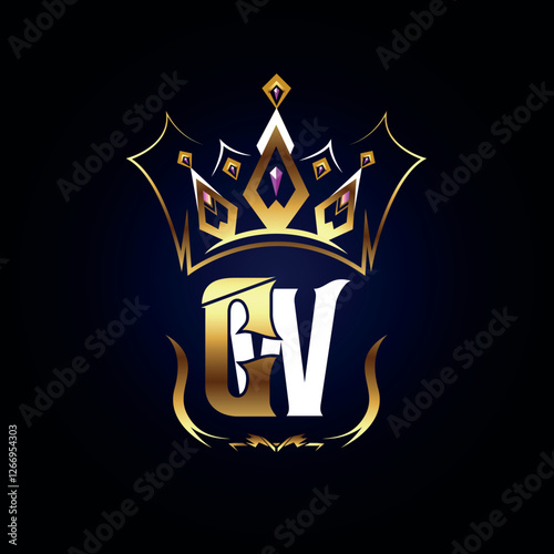 CW Crown King Royal Logo Design