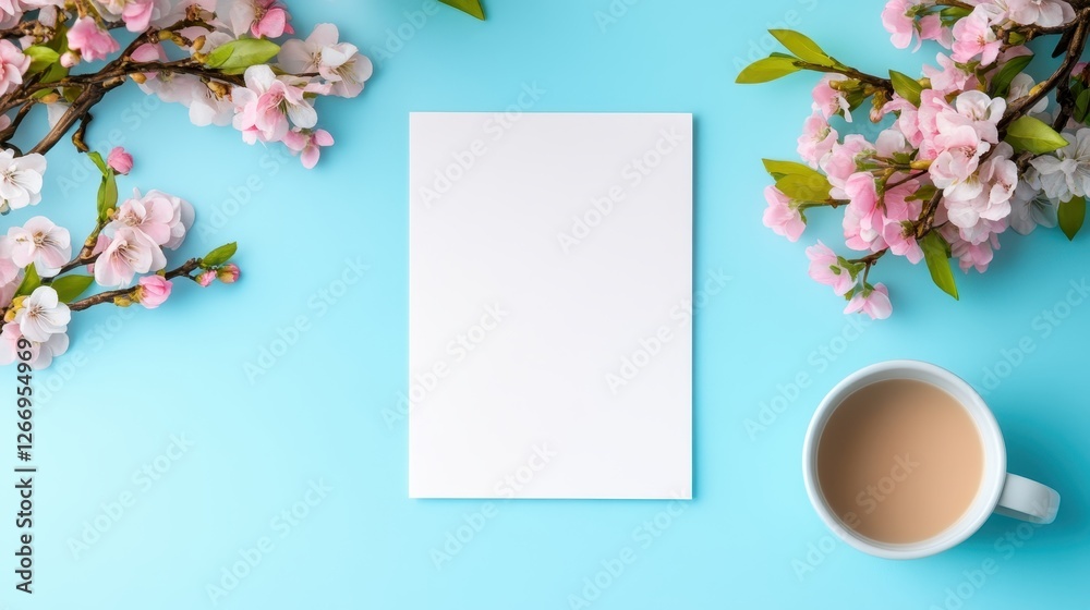 Fototapeta premium Delicate Easter Greeting Card with Elegant Floral Illustrations and Soft Pastel Colors