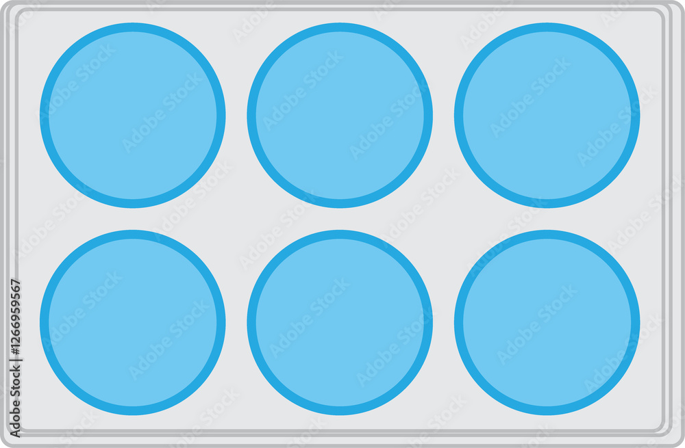 6 Well plate illustration with transparent background 6 Well plate illustration with transparent background