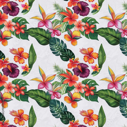 Trendy Floral pattern in the many kind of flowers. Tropical botanical . Seamless vector texture. Elegant template for fashion prints. Printing with in hand drawn style on white background.
