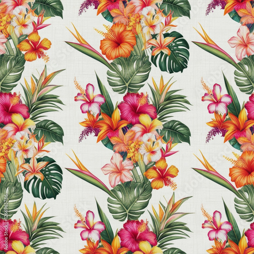 Trendy Floral pattern in the many kind of flowers. Tropical botanical . Seamless vector texture. Elegant template for fashion prints. Printing with in hand drawn style on white background.
