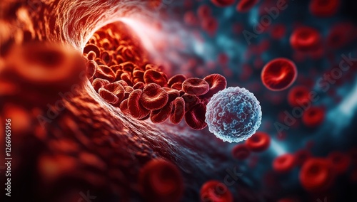 Blood Clot in Artery Causing Thrombosis and Stroke