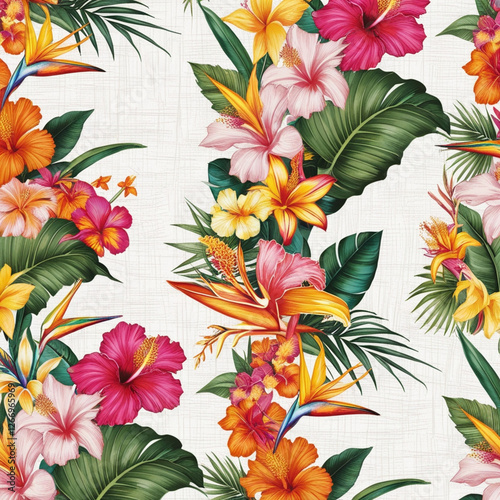 Trendy Floral pattern in the many kind of flowers. Tropical botanical . Seamless vector texture. Elegant template for fashion prints. Printing with in hand drawn style on white background.
