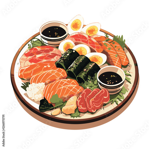 food, asian, restaurant, japanese, meal, delicious, sushi, cuisine, chinese, fresh, japan, rice, japanese food, japanese cuisine, smile, tasty, woman, illustration, man, gourmet, art, background, tabl