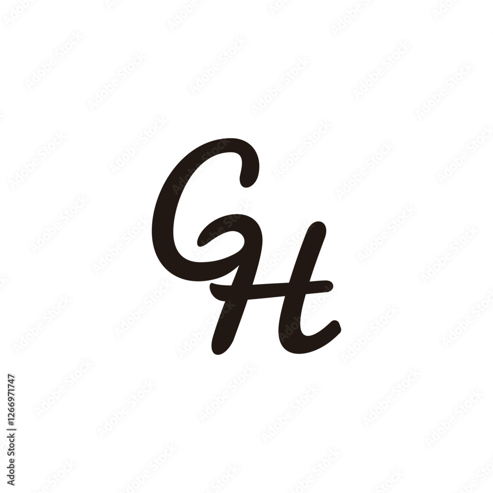 letters ght simple curves linked logo vector letters ght simple curves linked logo vector