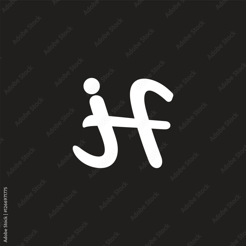 letters hif simple curves font logo vector letters hif simple curves font logo vector