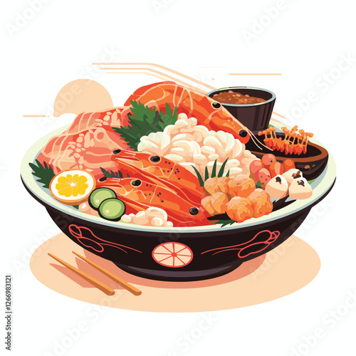 food, asian, restaurant, japanese, meal, delicious, sushi, cuisine, chinese, fresh, japan, rice, japanese food, japanese cuisine, smile, tasty, woman, illustration, man, gourmet, art, background, tabl