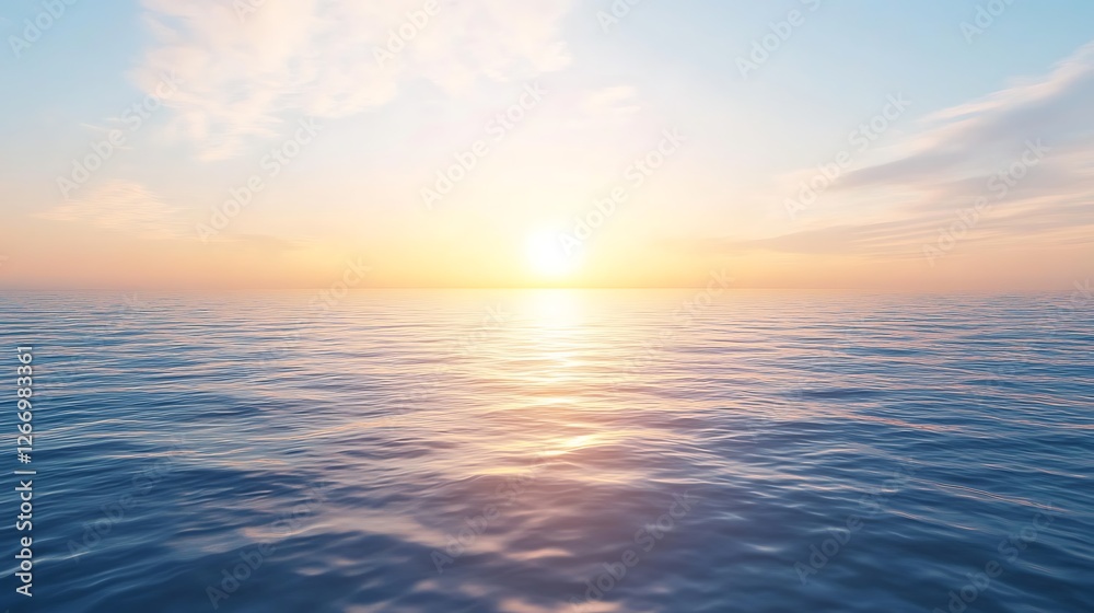 Fototapeta premium Serene Sunset Over Calm Ocean Waters