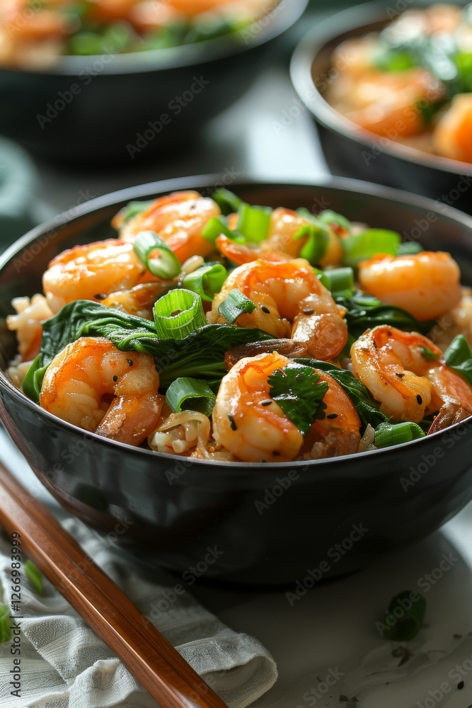 Wonton noodle soup: Bowl of Cantonese-style soup, featuring plump shrimp dumplings, thin egg noodles, and vibrant bok choy. Wonton noodle soup: Bowl of Cantonese-style soup, featuring plump shrimp dumplings, thin egg noodles, and vibrant bok choy.