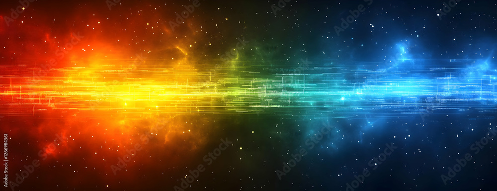 Obraz premium Cosmic energy clash, digital art background