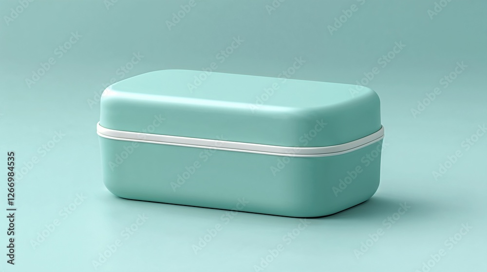 Pale Teal Rectangular Container in Modern Style in Soft Tones for Subtle Display Pale Teal Rectangular Container in Modern Style in Soft Tones for Subtle Display
