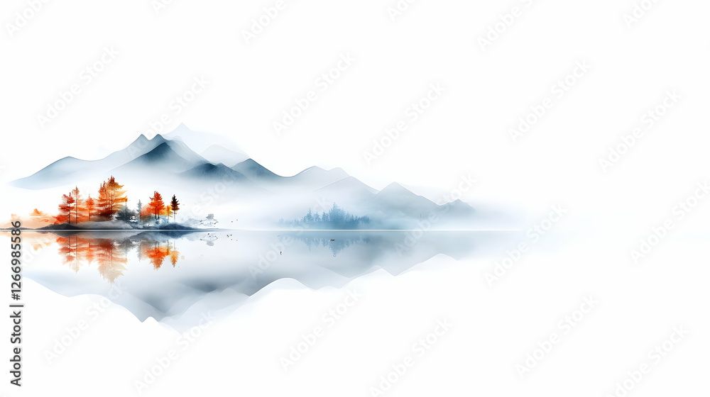 Spring Flowers in the Snow with Waves and Soft Blue Design