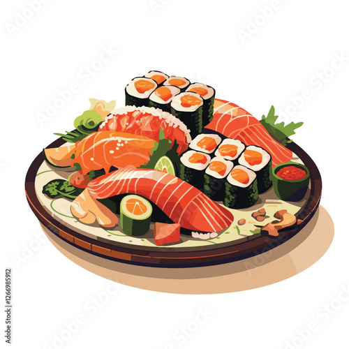 food, asian, restaurant, japanese, meal, delicious, sushi, cuisine, chinese, fresh, japan, rice, japanese food, japanese cuisine, smile, tasty, woman, illustration, man, gourmet, art, background, tabl