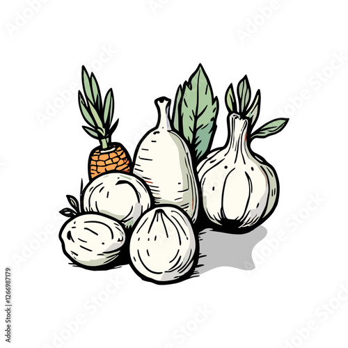 Hand drawn doodles with lettering in vector. Vector Clip Art