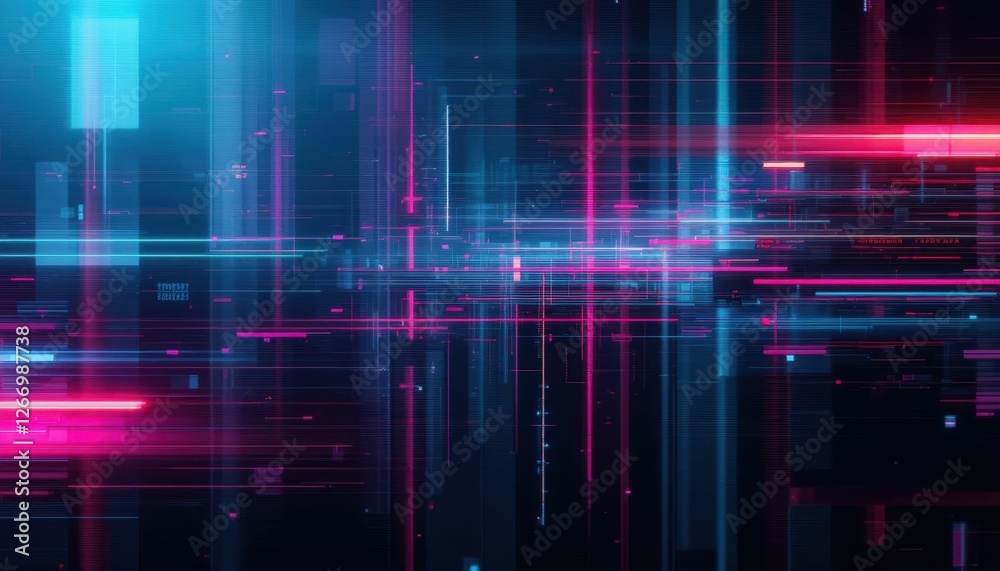 Futuristic neon cyber space with abstract digital lines and vibrant colors Futuristic neon cyber space with abstract digital lines and vibrant colors