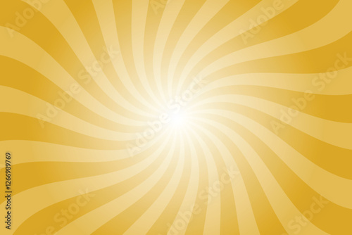 Abstract orange background with rays retro starburst rays. Goldenrod orange sunburst background vector illustration pattern beam rays. Spiral radial striped backdrop. Vector illustration.