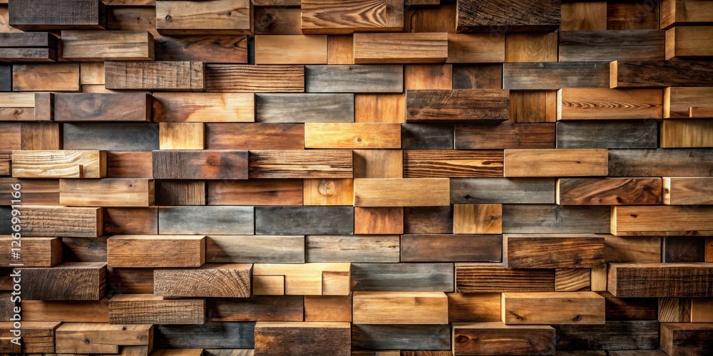 Rustic Wooden Block Wall Texture A Varied Collection of Natural Wood Tones and Grain Patterns Rustic Wooden Block Wall Texture A Varied Collection of Natural Wood Tones and Grain Patterns