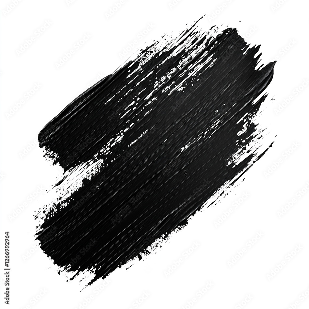 Abstract Black Paint Stroke Texture Background Design Element Artistic Grunge Brush Modern Graphic Dark Ink Swirl Elegant Minimalist High Resolution  