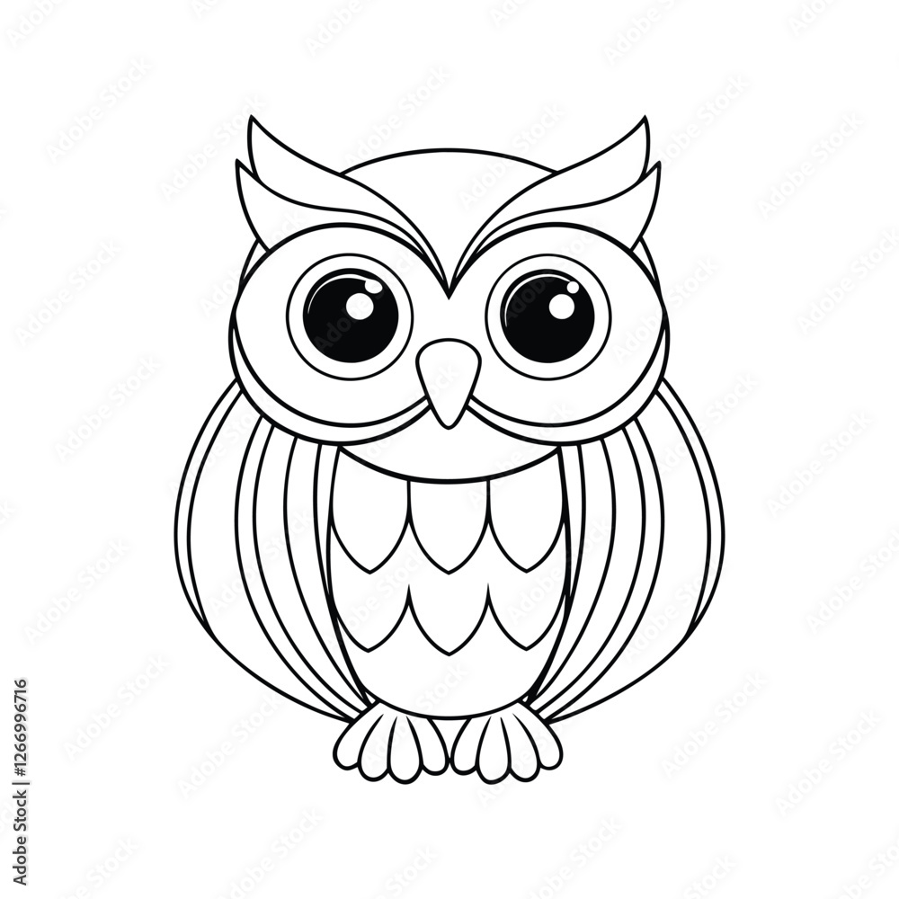 Fototapeta premium Owl cartoon vector art illustration