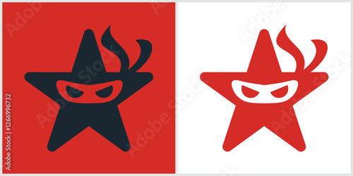 Ninja star Logo Design Vector Icon Symbol Illustrations.
