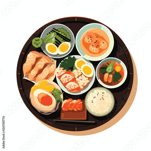 food, asian, restaurant, japanese, meal, delicious, sushi, cuisine, chinese, fresh, japan, rice, japanese food, japanese cuisine, smile, tasty, woman, illustration, man, gourmet, art, background, tabl