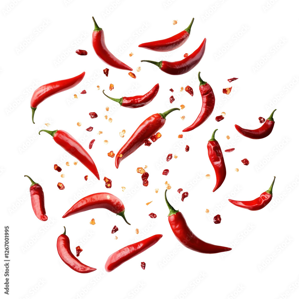 Obraz premium red hot chili pepper isolated on Transparent PNG