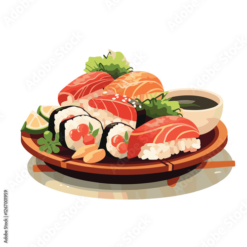 food, asian, restaurant, japanese, meal, delicious, sushi, cuisine, chinese, fresh, japan, rice, japanese food, japanese cuisine, smile, tasty, woman, illustration, man, gourmet, art, background, tabl