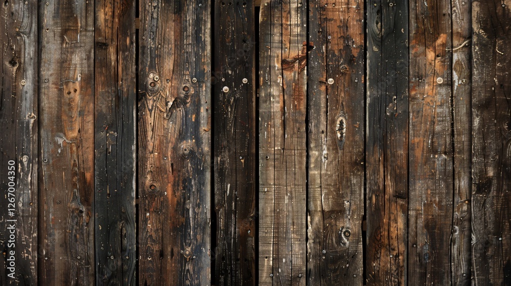A wooden wall with many holes and splinters A wooden wall with many holes and splinters