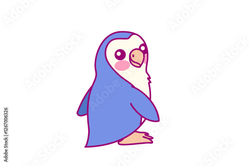 vector simple penguin bird. Hand drown design element. Clip art isolated on transparent background.