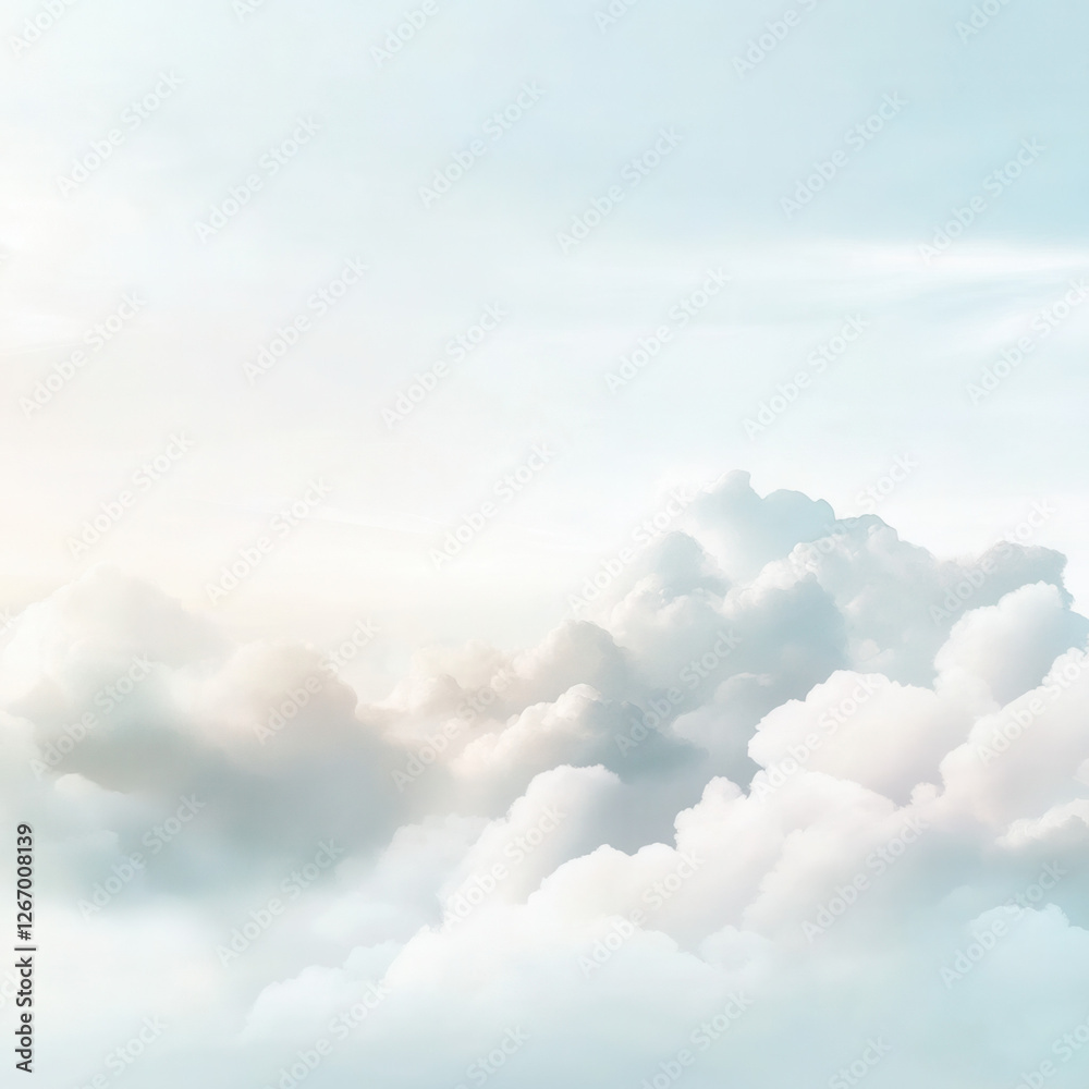 Fototapeta premium Serene cloudscape formation over open sky nature photography tranquil environment aerial view dreamy concept