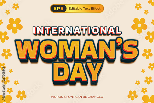 8 March International Women's Day Text Effect