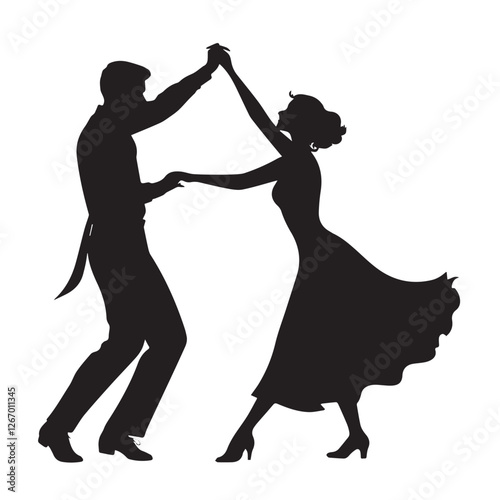 A couple dancing silhouette vector