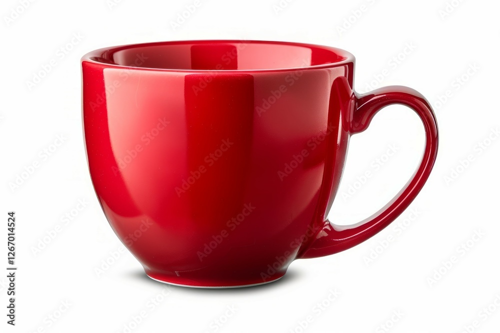 Vibrant red cup on white background. AI image Vibrant red cup on white background. AI image