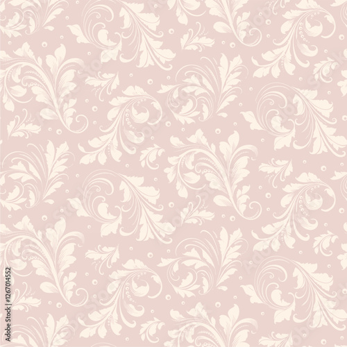 seamless pink vintage pattern with flowers