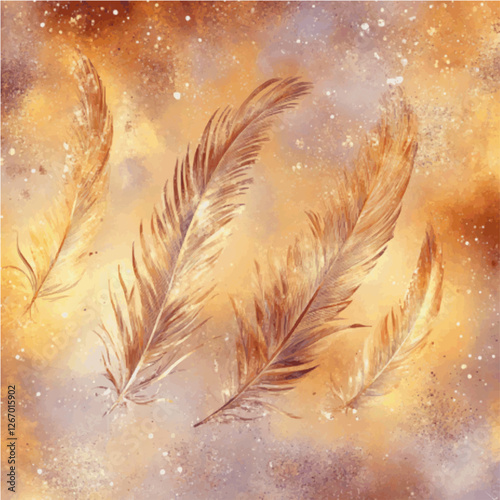 gold feather background