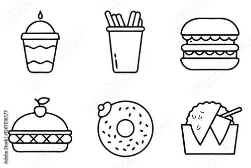 Unhealthy meal habits cause long term issues line art