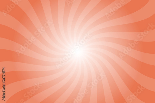 Abstract orange background with rays retro starburst rays. Sunrise orange sunburst background vector illustration pattern beam rays. Spiral radial striped backdrop. Vector illustration.