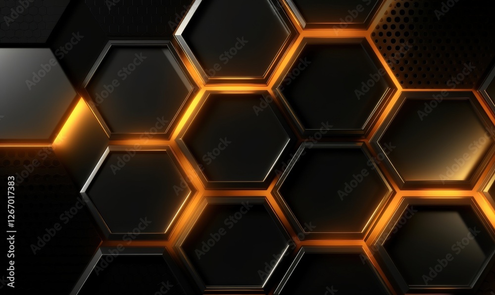 Abstract background of glowing hexagons for presentations, websites, posters, and wallpapers Abstract background of glowing hexagons for presentations, websites, posters, and wallpapers