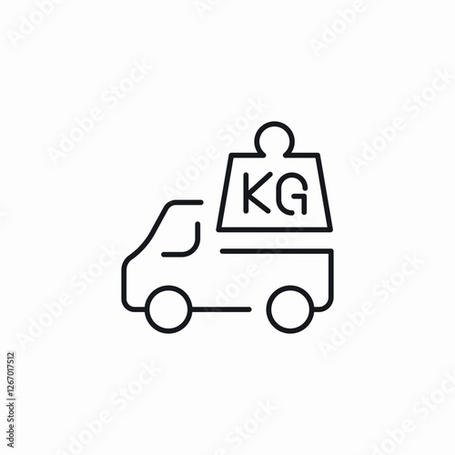 kg pickup truck carry icon sign vector