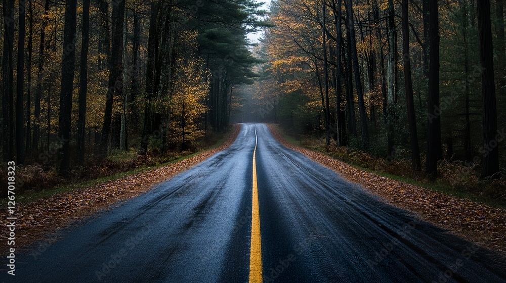 Obraz premium Anime Forest Road